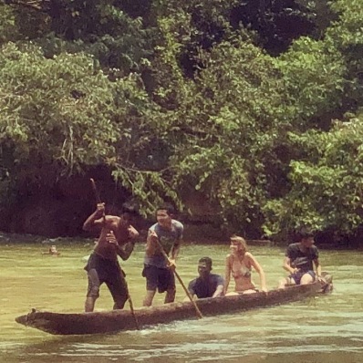 Exploring the river at Mocoron with our boys.